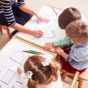 preschoolers learning the alphabet